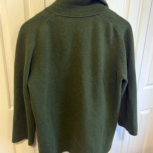 J. Crew Olive Green Sophie Open-Front Sweater-Blazer, L - Picture 3 of 5
